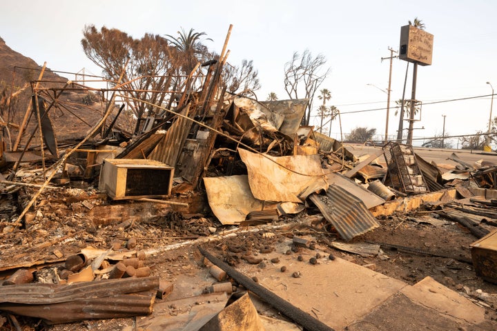 The Reel Inn in Malibu destroyed by the Palisades Fire on Thursday, Jan. 9, 2025.