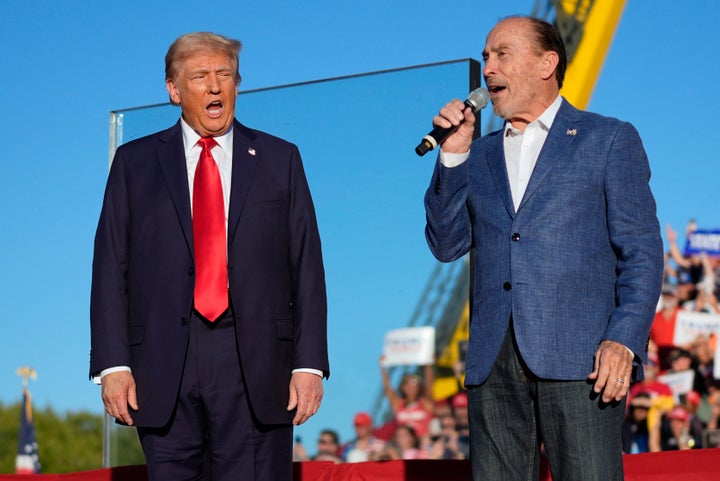 Donald Trump watching Lee Greenwood perform in October 2024