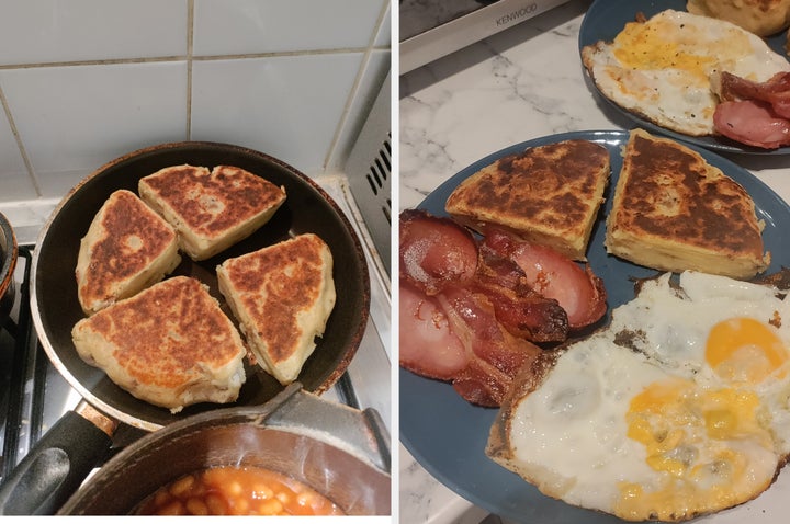 Potato farls (I rolled them a bit too thick!)