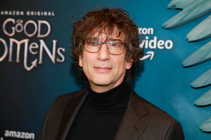 Gaiman at the 2019 premiere of Prime Video's adaptation of his book, "Good Omens."