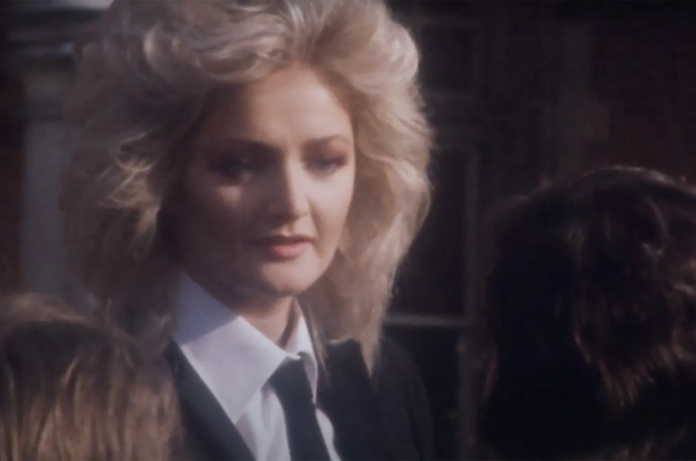 Bonnie Tyler in the Total Eclipse of the Heart music video.