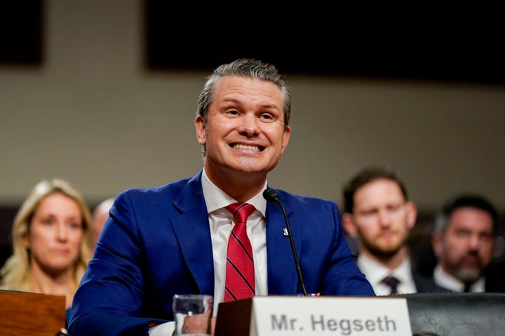 Pete Hegseth during his confirmation hearing Tuesday.