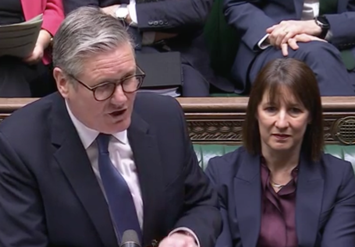 Reeves was by Starmer's side at PMQs.