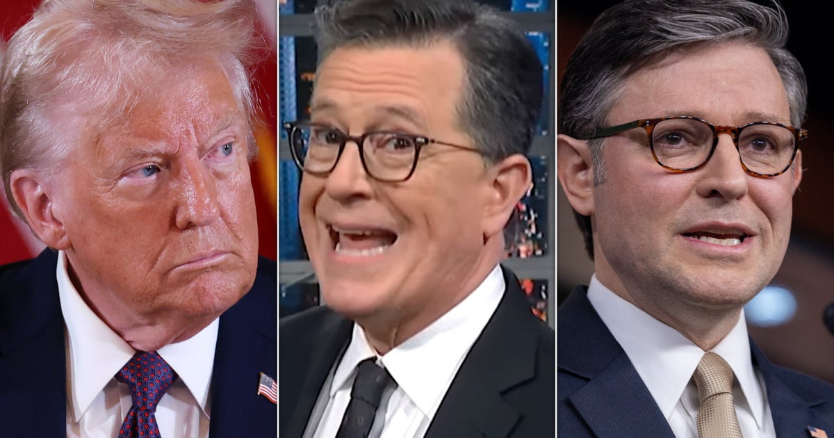 NextImg:Stephen Colbert Calls BS On Mike Johnson Over Trump Inauguration Move