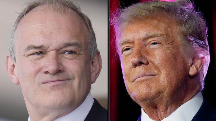 Lib Dem leader Ed Davey and president-elect Donald Trump