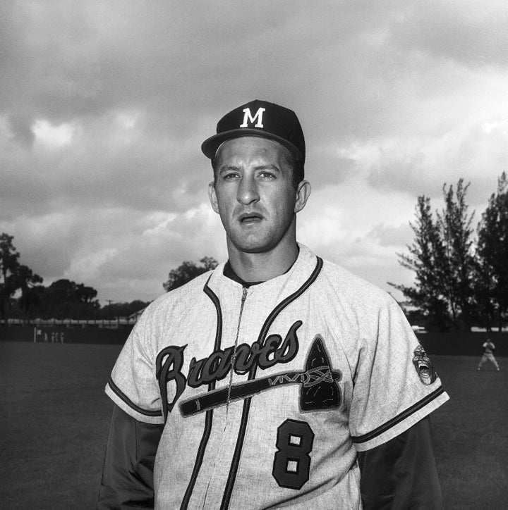 Bob Uecker of the Milwaukee Braves is shown March 5, 1962. (AP Photo/Paul Shane)