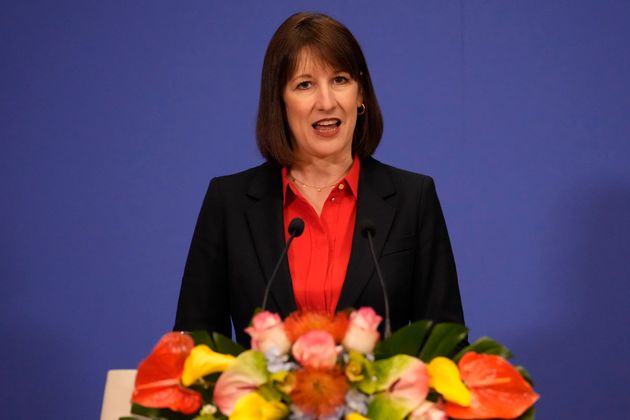 Rachel Reeves speaks during a press conference in China last weekend.