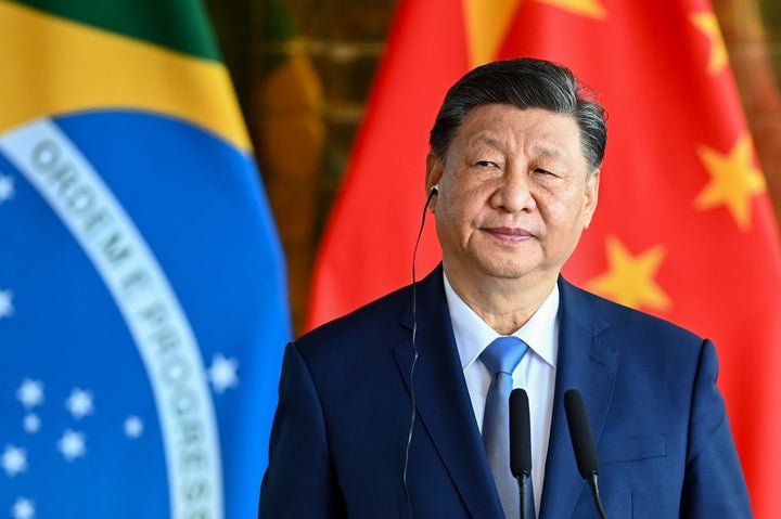 Xi Jinping, China's president, during a news conference with Luiz Inacio Lula da Silva, Brazil's president, not pictured, at the Alvorada Palace in Brasilia, Brazil, on Wednesday, Nov. 20, 2024. (Ton Molina/Bloomberg via Getty Images)