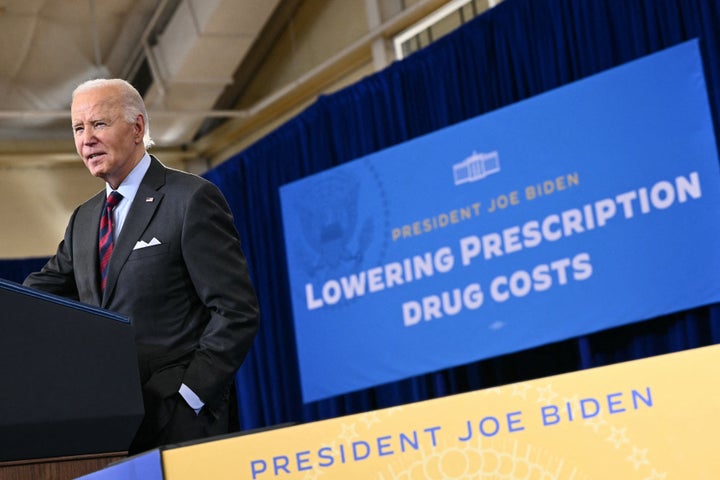 President Joe Biden speaks on lowering the cost of prescription drugs at NHTI Concord Community College in Concord, New Hampshire, on Oct. 22, 2024.