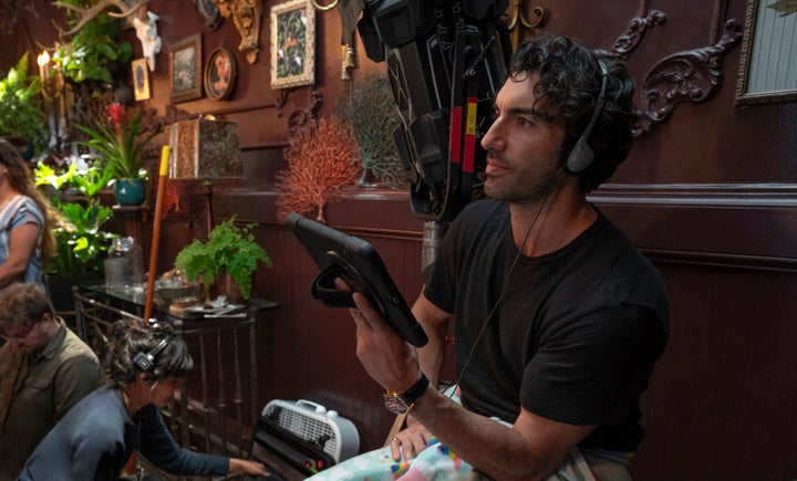 Justin Baldoni directs a scene from "It Ends With Us."