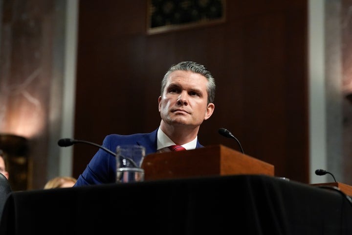 Pete Hegseth, President-elect Donald Trump's choice to be Defense secretary, appears before the Senate Armed Services Committee for his confirmation hearing, at the Capitol in Washington, Tuesday, Jan. 14, 2025. (AP Photo/Alex Brandon)