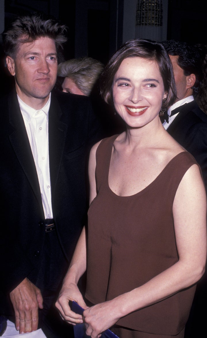 David Lynch and Isabella Rossellini at the Night of 100 Stars Gala on October 29, 1989 at the Plaza Hotel in New York City.