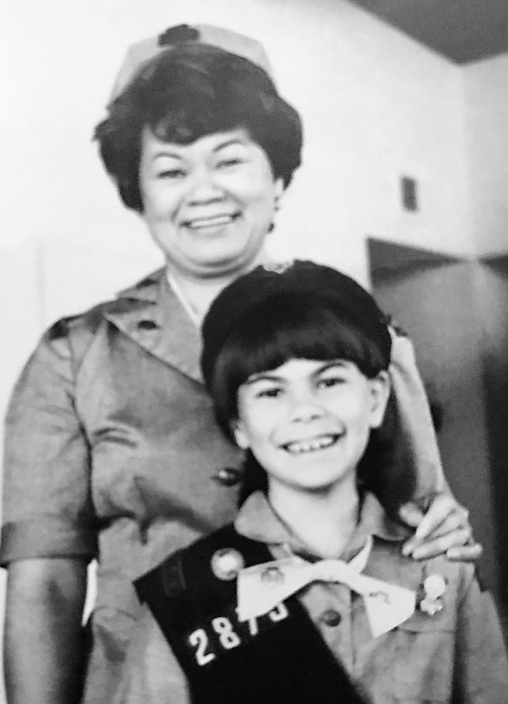 The author with her mother as a child.