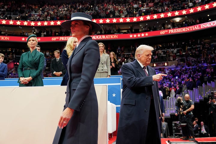 President Donald Trump and first lady Melania Trump during the inaugural ceremonies.