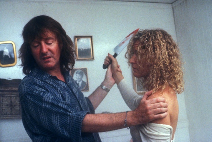 Director Adrian Lyne on the set of Fatal Attraction with Glenn Close