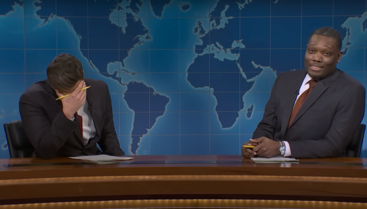 SNL's current Weekend Update hosts Colin Jost and Michael Che