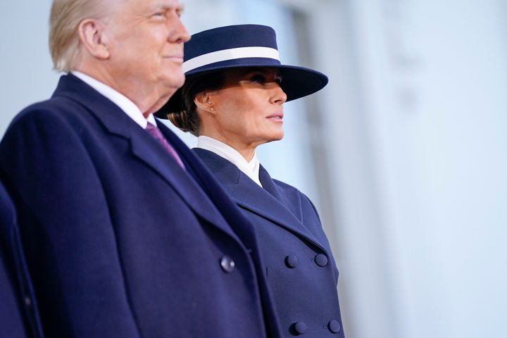 Donald Trump and Melania Trump pictured ahead of the 60th inaugural ceremonies on Monday.