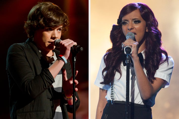 Harry Styles and Jade Thirlwall during their X Factor days in 2010 and 2011, respectively