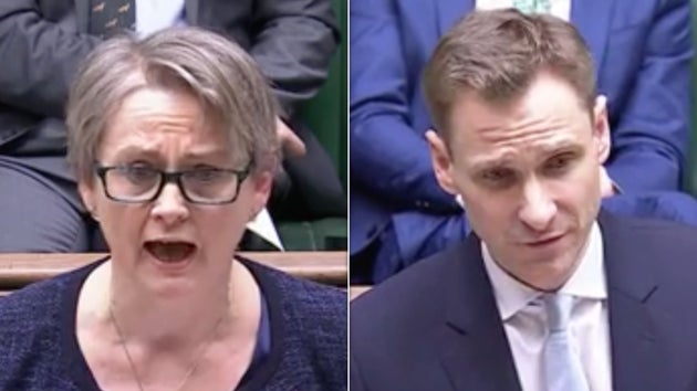 Yvette Cooper and Chris Philp in the Commons.