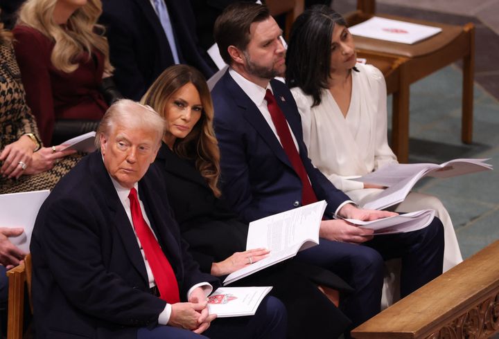 "Not too exciting," President Donald Trump of the sermon he attended at the Washington National Cathedral on his second day back in the White House.