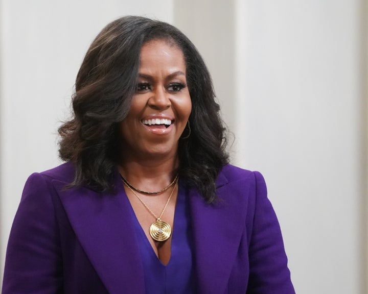 Michelle Obama wears Almasika jewelry in 2021.