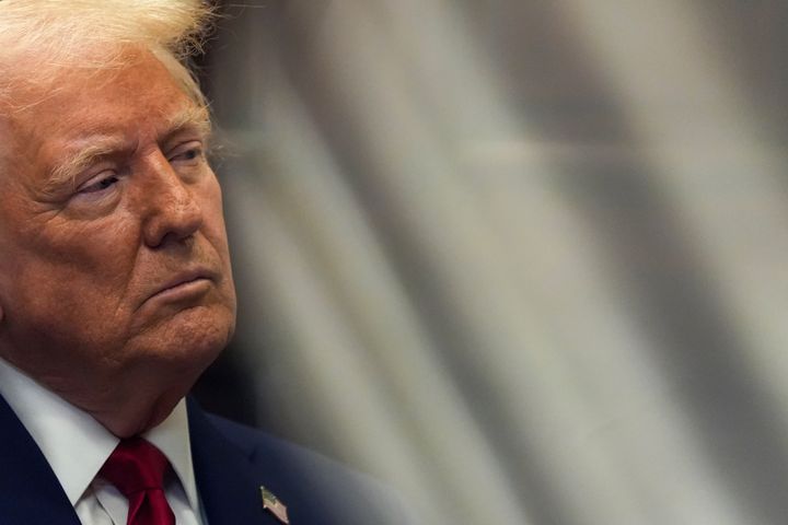 President Donald Trump looks on during a news conference in the Roosevelt Room of the White House, Tuesday, Jan. 21, 2025, in Washington. (AP Photo/Julia Demaree Nikhinson)