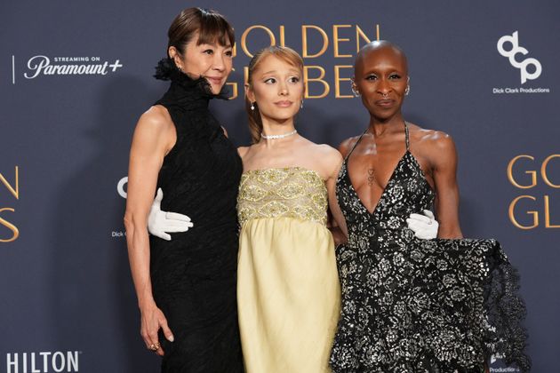 Michelle Yeoh, Ariana Grande and Cynthia Erivo at the Golden Globes