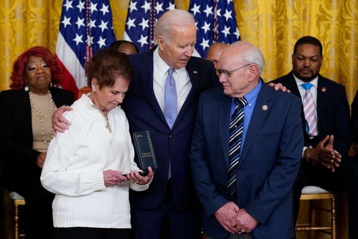 Sicknick's parents, Gladys and Charles Sicknick, received the Presidential Citizens Medal on his behalf from President Joe Biden on Jan. 6, 2023.