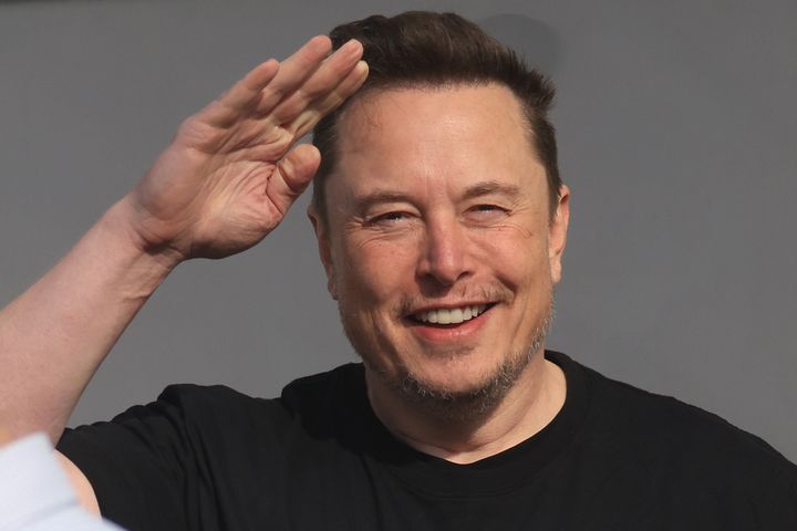 ドイツ・ベルリン近郊グリューンハイデにあるテスラ工場を訪れたイーロン・マスク氏（2024年3月13日）