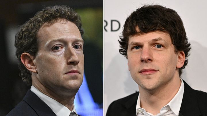 Mark Zuckerberg and Jesse Eisenberg