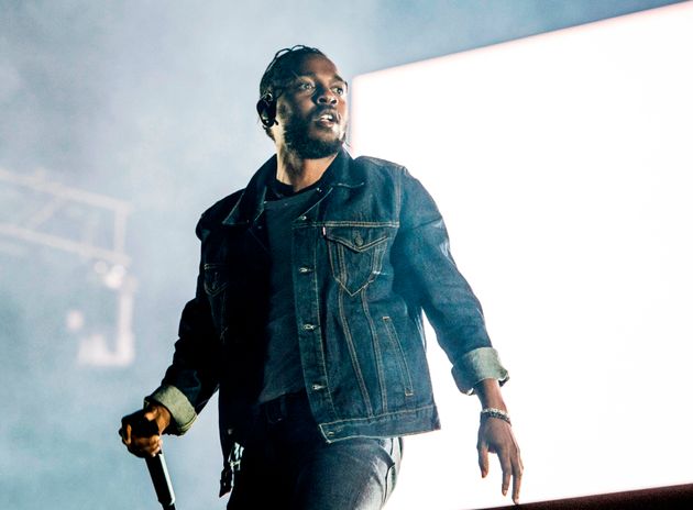 Kendrick Lamar on stage in 2017