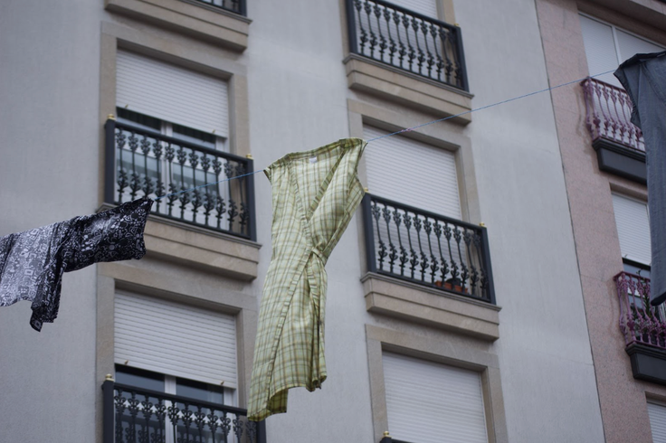 Aprons decorating the streets of Monterroso.