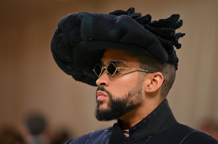 Puerto Rican singer Bad Bunny arrives for the 2024 Met Gala at the Metropolitan Museum of Art on May 6, 2024, in New York.
