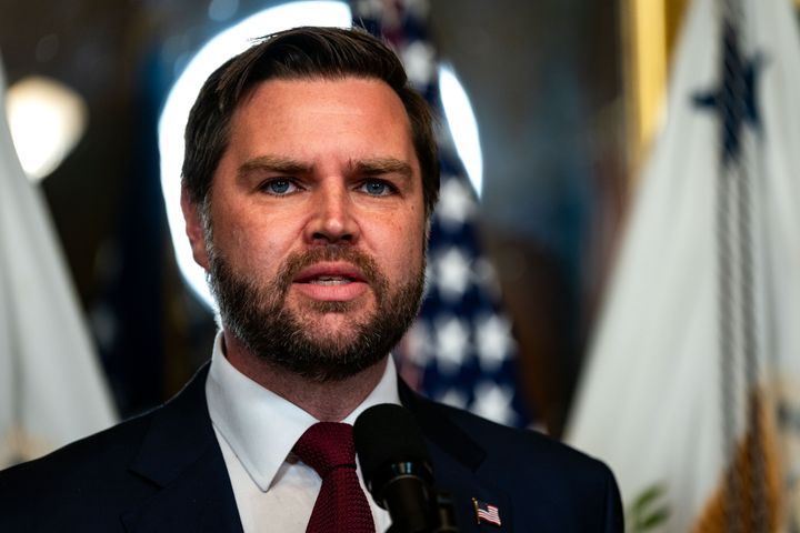 Vice President JD Vance speaks during a swearing-in ceremony for newly confirmed CIA Director John Ratcliffe at the White House on Jan. 23 in Washington, D.C. Former Rep. John Ratcliffe (R-TX) served as Director of National Intelligence during President Trump's first term.