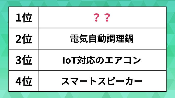 使ってみたいスマート家電ランキング