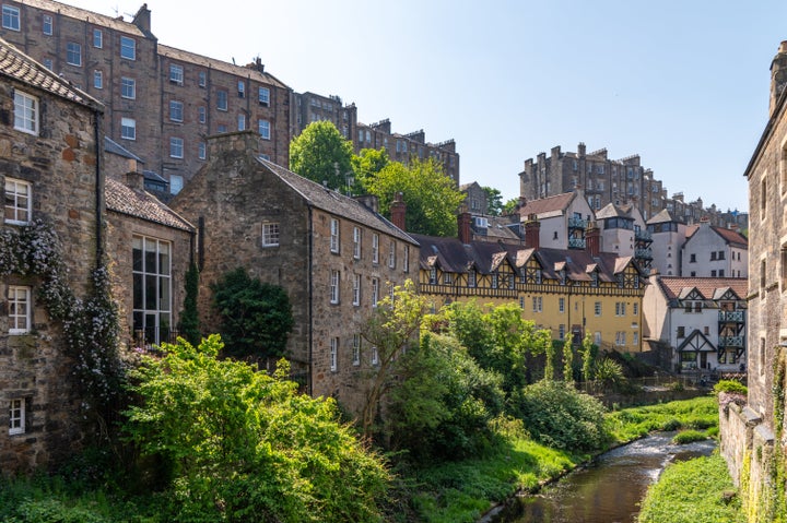 This is a photo of the architecture in Dean village, Edinburgh, Scotland