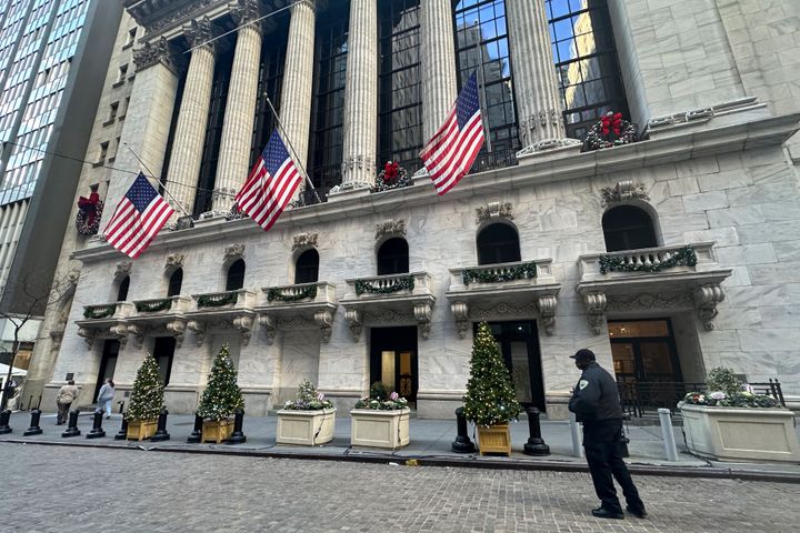 FILE - The New York Stock Exchange is shown in New York's Financial District on Dec. 31, 2024. (AP Photo/Peter Morgan, File)