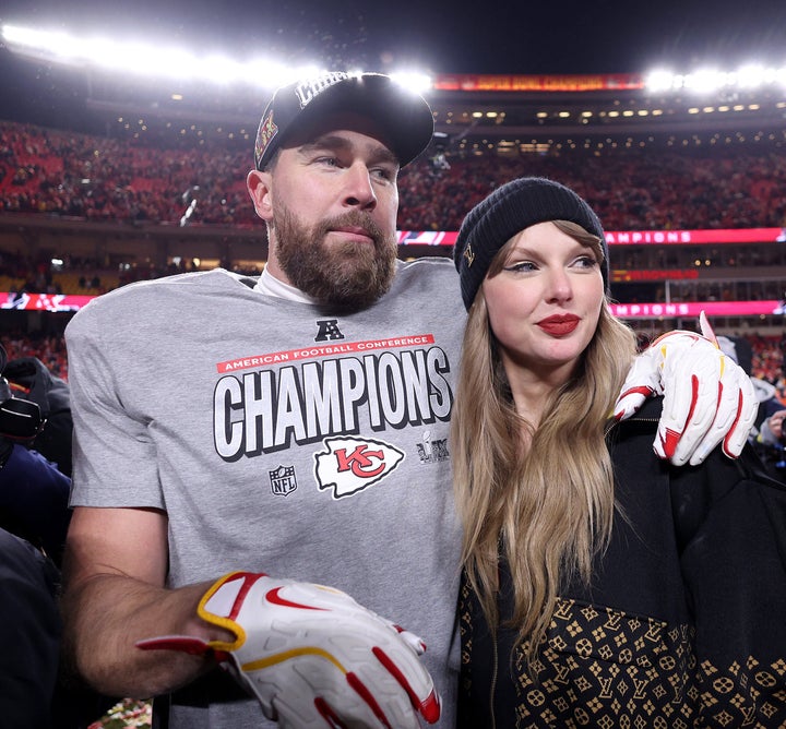 Travis Kelce Makes Taylor Swift Giggle With Surprise Song As Chiefs Secure Super Bowl Spot