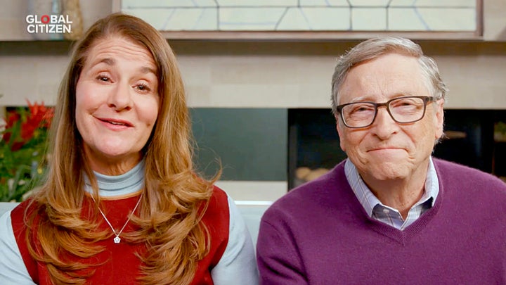 Melinda French Gates and Bill Gates speak during "One World: Together At Home" presented by Global Citizen on April 18, 2020.