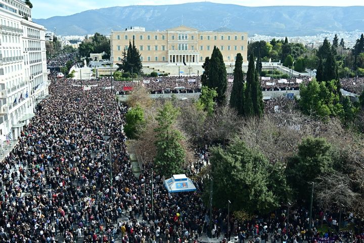 Το συλλαλητήριο για τα Τέμπη στην Πλατεία Συντάγματος, την Κυριακή, 26 Ιανουαρίου, 2025.