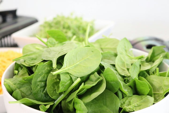 Bowl of spinach.