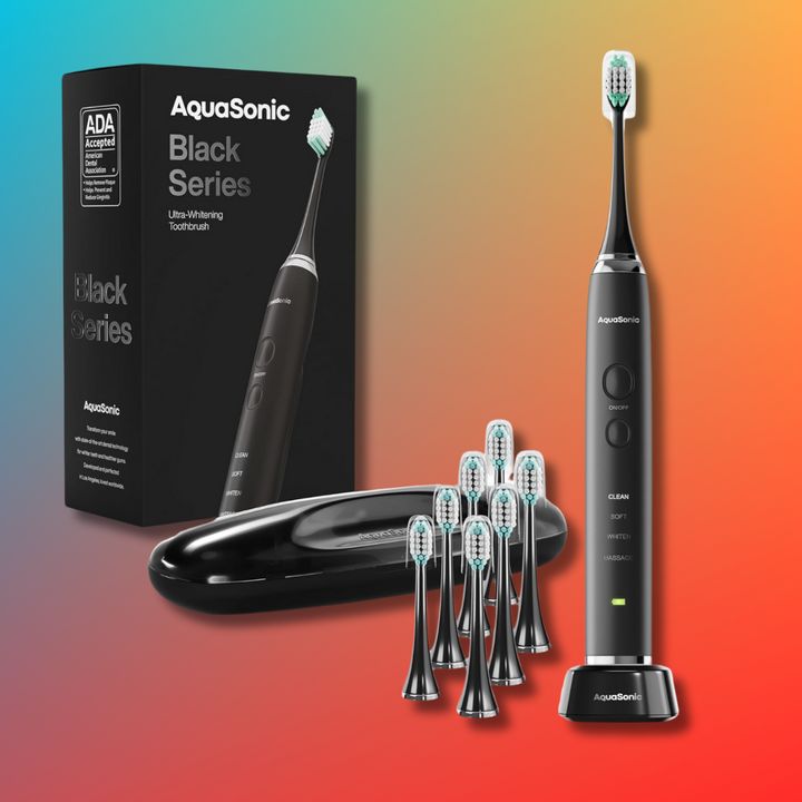 Get the AquaSonic Black Series electric toothbrush kit while it's on sale.