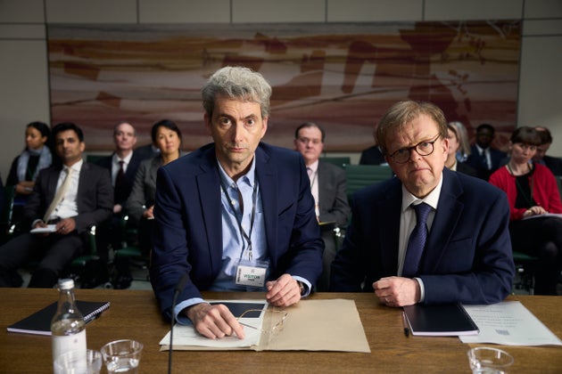 David Tennant with Mr Bates vs. The Post Office star Toby Jones in The Hack