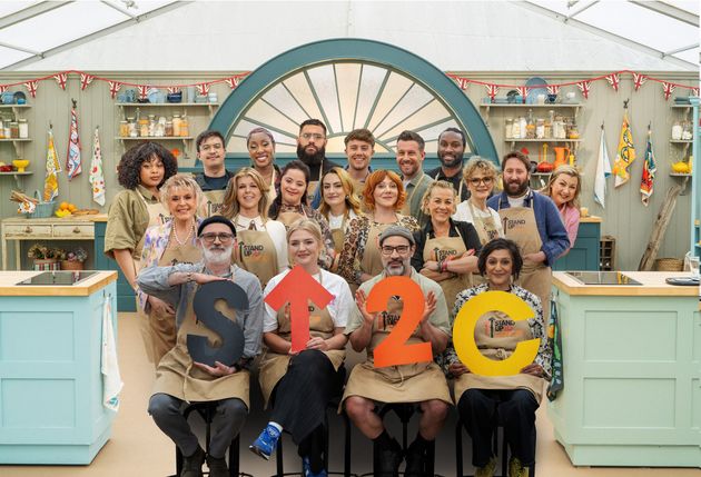 The cast of the Great Celebrity Bake Off