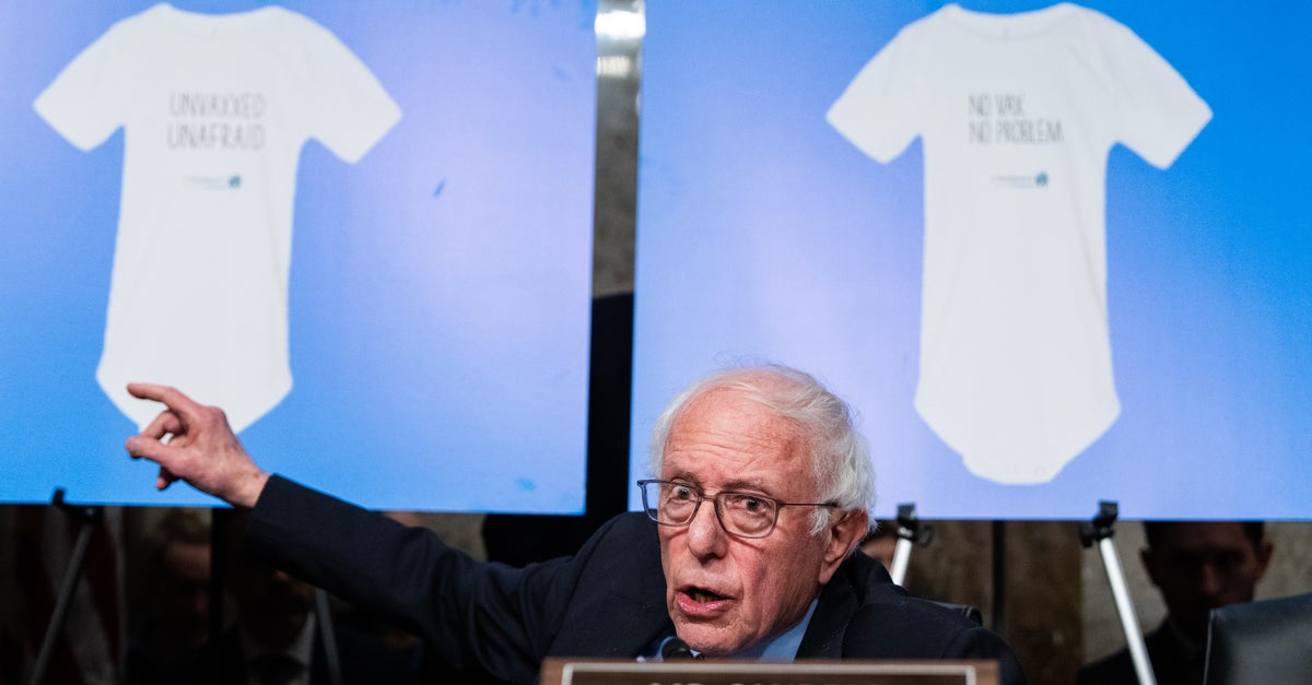 NextImg:Bernie Sanders Grills RFK Jr. On 'Unvaxxed, Unafraid' Baby Onesies