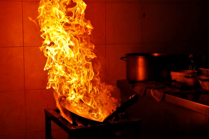 Flames can erupt only four to five minutes after you stop paying attention to a pan on the heat.