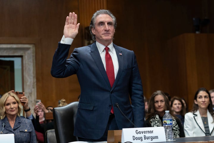 Doug Burgum, pictured here during a Senate hearing earlier this month, was confirmed Thursday as President Donald Trump's secretary of the Interior Department.