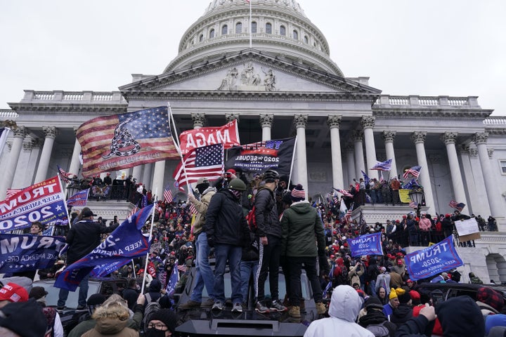 Protesters gather on the second day of pro-Trump events fueled by President Donald Trump's continued claims of election fraud in an attempt to overturn the results before Congress finalizes them in a joint session of the 117th Congress on Jan. 6, 2021, in Washington, D.C.
