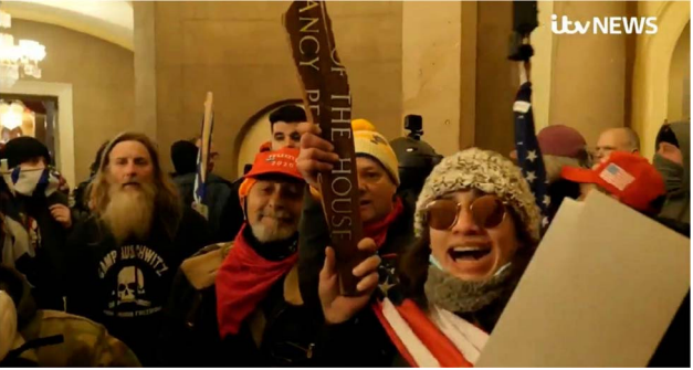 Emily Hernandez during the U.S Capitol riot via FBI/ DOJ/ITV