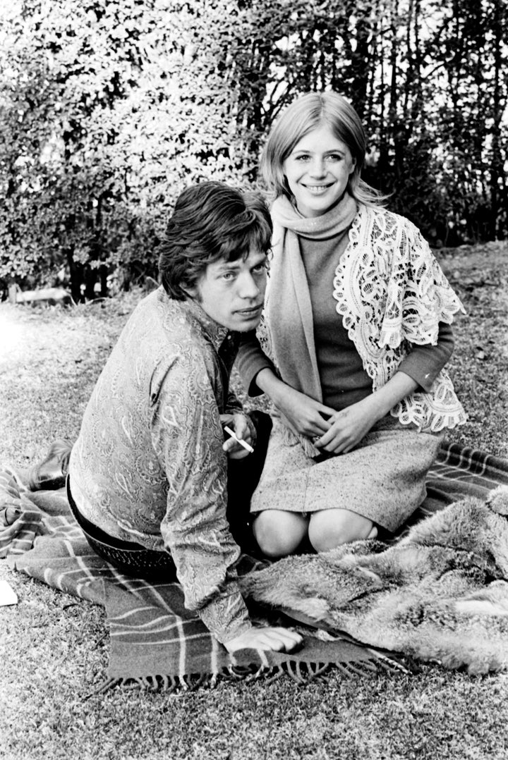 Mick Jagger and Marianne Faithfull in the gardens at Mount St Margaret Hospital, Sydney, July 27 1969.